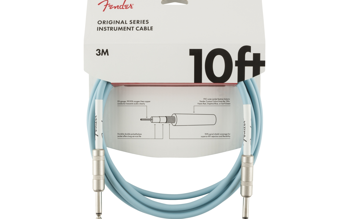 Fender Original Series Instrument Cable 10 (3m) Daphne Blue