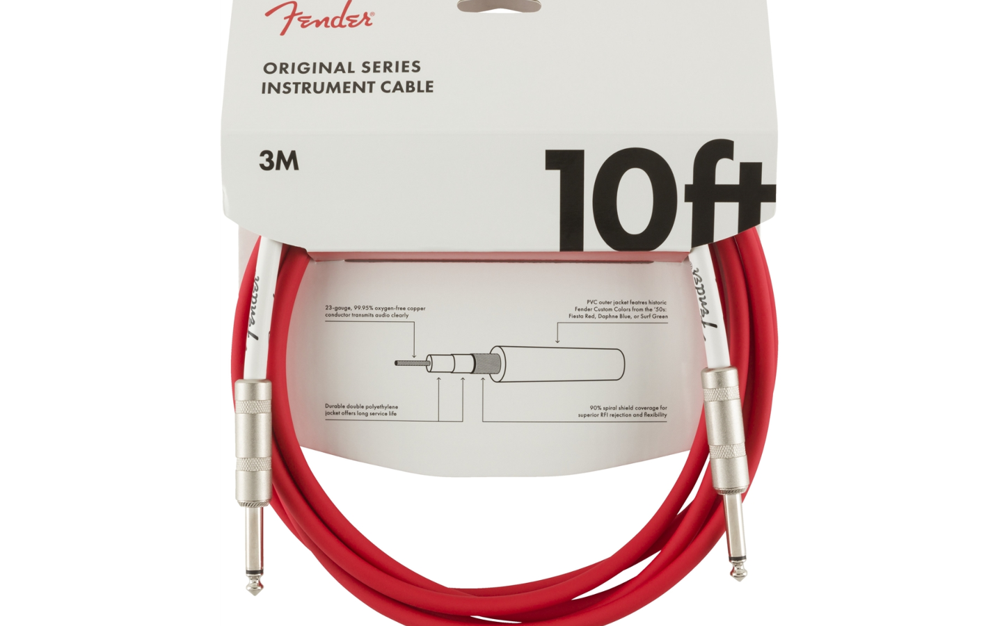 Fender Original Series Instrument Cable 10 (3m) Fiesta Red